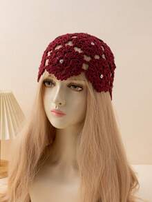1 buah Topi Beanie Rajut Tangan Ringan Berongga dengan Dekorasi Kristal untuk Wanita, Cocok untuk Musim Semi/Panas, Musim Panas, Musim Gugur, Pakaian Sehari-hari & Aktivitas Luar Ruangan, Aksesori Musim Gugur - Berlian buatan - View 15