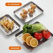 1/ 2 Set,Durable And Rust Proof! Oven Drain Tray: 430 Stainless Steel+304 Seamless Welding, Sanding Process Easy To Clean, Suitable For Home/Barbecue/Outdoor Gatherings
