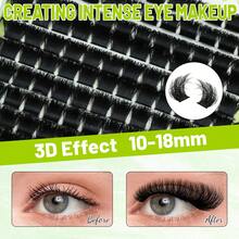 Lash  Kit 200D Fluffy 10-18MM D Curl Individual Lashes With Lash Bond And Seal Lash Remover Lash Tweezers - 黑色 - 查看 5