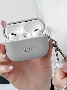 [Customized]Personalized Luxury Laser Lettering Name DIY Customized Suede Cover Compatible With Pro 1 2 3 4 Pro 2 Couple Earphone Case With Keychain Cases