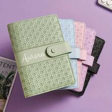 1pc Customized A6 PU Leather 6-Ring Binder Notebook Fashion Design Personal Notebook Cover Magnetic Closure Can Be Used For Cash Budget Storage & Photo Album For Women Wallet Mini Wallet Purse Wallet Wallet - Multicolor - View 3