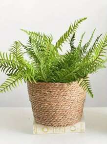 Maceta tejida, cesta de flores de estilo nórdico de ratán para la sala de estar, decoración del balcón, plantas en maceta, decoración del hogar, jarrón, decoración de la habitación, jarrón de flores, jarrón de vidrio