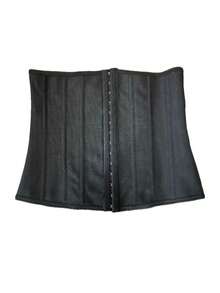 1 件女士健身训练舞蹈瑜伽塑身衣，黑色运动腰部训练器，腰部和臀部训练器，瘦身腰带，透气网眼面料 - 黑色 - 查看 8