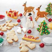 Set de tăietoare de biscuiți 3D de Crăciun, 10/18 buc, cu desene animate de ren din oțel inoxidabil, forme de biscuiți cu om de zăpadă, potrivite pentru sărbători, tort de ziua de naștere, aluat, gogoși, fondant - Instrumente de copt Crăciun, decorațiuni de Crăciun, pijamale de Crăciun, cadouri de Crăciun, decor de Crăciun