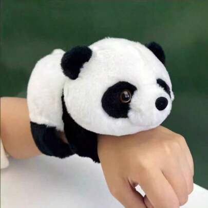 1pc Cute Panda Plush Bracelet - Soft Furry Animal Wristband, Whimsical Black And White Office Desk Companion, Unique Birthday Gift For Girlfriend Or Reptile Lover, High-Quality Craftsmanship, Fashionable Accessory | Plush Panda | Adorable Furry Animal Details