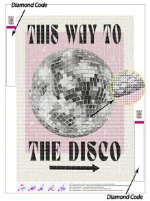 1 件 5D DIY 钻石艺术画迪斯科标志，闪亮钻石画工具套件，适用于派对室、酒吧或舞厅墙壁装饰
