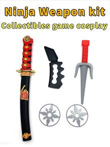 武器套装，塑料武士刀武器，适合万圣节、圣诞节、角色扮演、动漫角色扮演、派对、收藏 - 彩色 - 查看 10