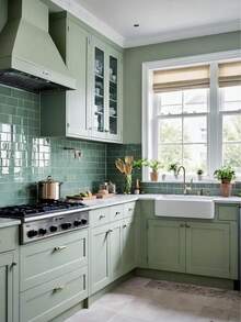 ucdfi لفة ورق حائط لاصق قابل للإزالة ذو لون أخضر ثابت للديكور المنزلي، ورق حائط أخضر داكن ذاتي اللصق، للاستخدام في ديكور الحمام وغرف النوم والخزائن والأدراج وبطانة الرفوف، لفات ورق حائط لاصق قابل للإزالة - أخضر فاتح - مشاهدة 2