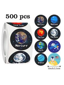 500pcs Vibrant Space Planet Doodle Stickers - 1 Inch Colorful Paper Labels, Suitable For Scrapbooking, Party Favors, Office Supplies Decoration, DIY Crafts And Gift Tags,For School Supplies,Back To School - Multicolor - View 7