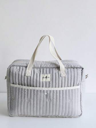 1 件可爱刺绣妈咪包、单肩斜挎包、大容量手提包、旅行收纳包