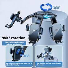 Soporte magnético para teléfono con ventosa de succión manual 2025 nuevo, aplicable para fotografía de escritorio/selfie en el espejo/refrigerador y otras superficies lisas, adecuado para 15/Pro/iPad, de doble uso para conducción en automóvil y oficina, material ABS, se adapta a la rejilla de ventilación del automóvil y la consola central - Multicolor - Ver 11
