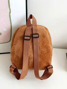 1 件蓬松柔软可爱水豚背包。轻便时尚斜挎包。便携式个性化单肩包。 - 棕色 - 查看 7