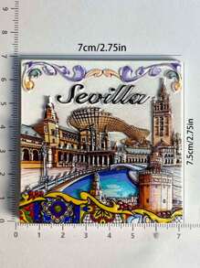 1 pieza Imán de nevera 3D de España, pegatina magnética para refrigerador de recuerdo de viaje para el hogar