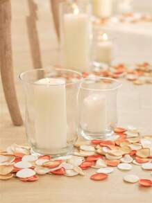 50/100/300/500/1000pcs Silk Rose Petals, Wedding Flower Petals, Mixed Orange Petals, Artificial Rose Petals, Decorative Petals For Proposal Basket, Aisle Decor, Bridal Shower, Halloween Party, Autumn Decoration