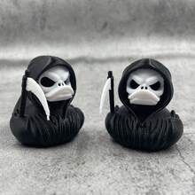 Gothic Duck Of Death - Garage Kit, Unique Gothic Style Gift And Collectible, Novelty Decoration, Dark Satanic Evil Duck Ornament For Desktop Home Decor - Đen trắng - Xem 4