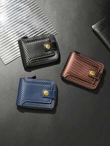 1pc, Men's Wallet, Retro PU Leather Multi Card Zipper Wallet With 8 Card Slots And Coin Pocket, Large Capacity Credit Card Bag With Zipper Buckle, Practical And Secure, Multifunctional Wallet Card Bag - Color - View 6