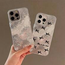Funda con diseño de pequeños lazos. Diseño antideslizante y resistente a caídas con patrón de glaciar. Compatible con phone 16 Pro, 15, 14 Plus, 13, 12 y 11. - Colores mixtos 1 - Ver 2