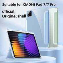 Funda protectora para tableta plegable de tres pliegues, con función de soporte, activación/desactivación inteligente, protección anti-caída en las cuatro esquinas, con ranura para bolígrafo, compatible con Tablet Tab M11 (2024), Tab M10 Plus (Gen 3), Tab P11, Redmi y Pad 7/7 Pro