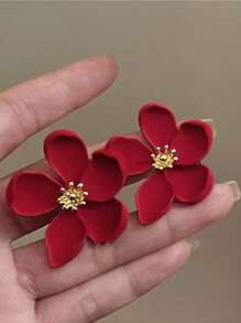 1 Pair Korean Fashion Floral Luxury High-End Elegant Stud Earrings