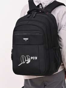1pc Men's Nylon Commuter Bag Sports Backpack Backpack Purse Casual Daypack,With Multi Compartments Scratch Resistant And Wear-Resistant,Functional,For Business/Commute/Work/Office,Business Casual,Other Printing,Men Gifts,For Gentlemen Or Boyfriend
