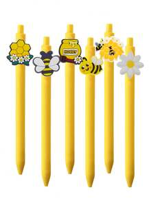 Bolígrafo de dibujo animado lindo de la serie abeja, bolígrafo de escritura y firma para estudiantes, bolígrafo de gel de colores creativos, bolígrafo de tinta con botón de presión - Multicolor - Ver 3