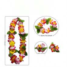 夏威夷花环派对装饰，项链花手链头饰，热带夏威夷派对夜酒吧度假