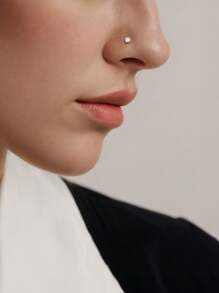 EleRunis 1 件 925 纯银 4 爪镶嵌鼻钉小巧轻盈耳轮穿孔精美珠宝鼻中隔软骨螺旋耳屏适合女性日常佩戴