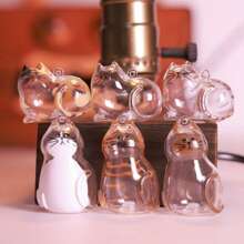 1/3/6pcs Cat Hair Storage Transparent Capsule, Cat Hair Collection Box, Charm Gashapon, Keychain Pendant, Pet Hair Storage Capsule