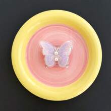 1 Pieza Soporte de teléfono con diseño de mariposa retráctil y airbag, estilo japonés Ins, ideal para personas perezosas que ven dramas, soporte de escritorio, estilo japonés fresco y minimalista, anillo de dedo creativo, adecuado para todos los teléfonos móviles del mercado.