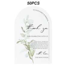 50 件花卉婚礼桌饰套装，座位卡和席位卡夹，带拱门设计，适用于仪式和招待会，感谢卡适用于新娘送礼会 - 彩色 - 查看 11