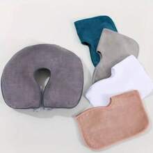 1 件水疗按摩枕套，带 U 型颈部支撑和镂空设计 - 柔软毛绒可机洗耐用面部靠垫，适用于沙龙、水疗、家庭使用