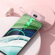 Cargador portátil, batería externa ultra compacta de 4500mAh con cable tipo C incorporado, pantalla LED, doble compatible con teléfonos y otros suministros de energía móvil, adecuado para vacaciones de verano, viajes al aire libre/camping y batería de respaldo de emergencia, regalo para familia, amigos, cumpleaños