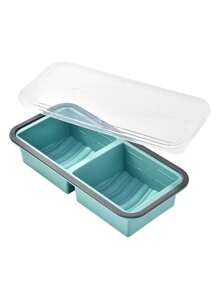 带盖硅胶冷冻托盘 - 汤冷冻容器模具 - 硅胶冷冻模具，用于制作冰块，用于冷冻汤、炖菜、酱汁、餐食准备，非常适合储存汤、酱汁、米饭、剩菜、果汁、甜点、冰沙等 - 彩色 - 查看 17