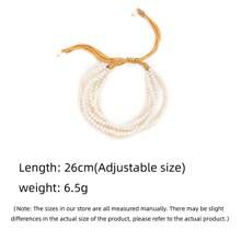 1pc 6-Layer Faux Pearl Bracelet, Multilayer Beaded Adjustable Bracelet, Fashionable Accessory For Women