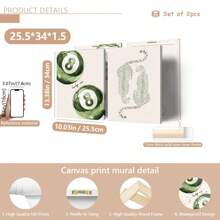 2 Stücke/Set ungerahmte grüne Gepard Glückszahl 8 Billard Y2K Preppy Kunstplakate ästhetische kleine Raumdekoration bunte Leinwanddrucke minimalistische Wandkunst für Studentenwohnheime, Studentenappartements, Wohnzimmer, Schlafzimmer, moderne Wohndekoration, Poster, Wandkunst, Raumdekoration, Herbst, Halloween, modern, Zitate (optionaler Rahmen)