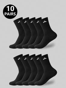 1/5/10/20 Pairs Casual Long Socks, Simple Comfort Breathable Daily Wear Unisex Crew Socks, Fall Socks