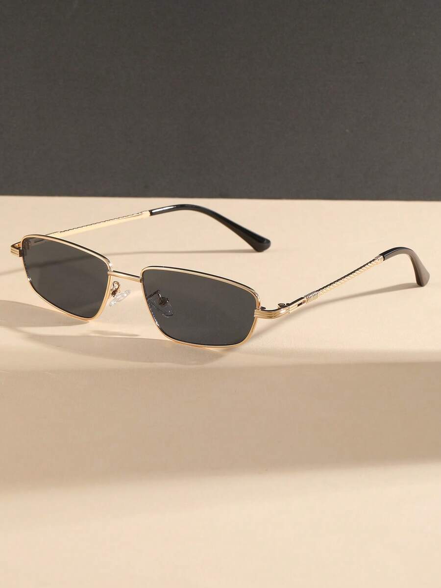 1 副女士猫眼细小镜框优质金属高品质时尚眼镜 T 台街头风格适合海滩、派对几何形状墨镜 - 彩色 - 查看 1