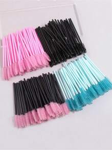 200/100/50/1件一次性睫毛膏刷工具眉刷睫毛膏棒化妆刷睫毛延长用品，带容器睫毛膏棒睫毛膏刷眼部黑色眉刷用于眉毛睫毛延长彩色