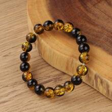 1pc Natural Citrine Tigers Eye Crystal Bracelet For Women Summer Beaded Bangles Money Gifts For Boyfriend Dad 50th Birthday