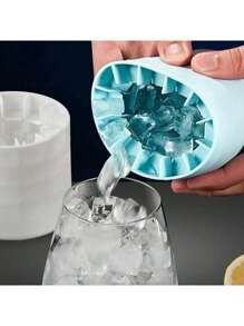 1pc Silicone Portable Ice Mold For Ice Cube Making, Easy Release Silicone Ice Cube Mold, Holds Up To 60 Ice Cubes