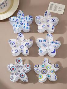 1 Stück/6 Stück Set mit witzigem Augen-Muster, Blumen-Dekor Haarclips, Damen Lässig Fashion interessante Haarspangen, Alltags Lässig Stil Haarzubehör elegante Spangen, Schulsachen, College