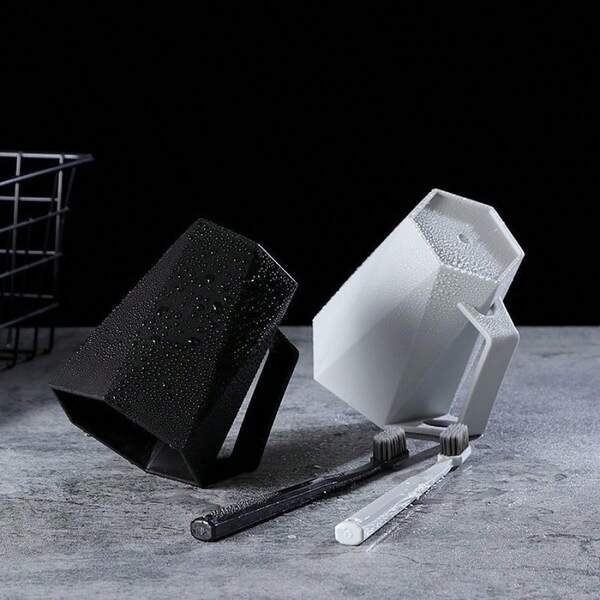 1pc High-Quality Toothbrush & Rinse Cup, Simple Design For Dorm, Home, Couples