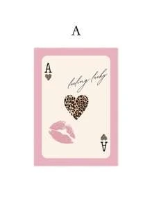 1/3幅豹纹油画海报，猎豹图案，8号球海报，幸运艺术画，嘴唇墙画，优雅墙面装饰，客厅墙面装饰，女孩房装饰，无框 - 米色 - 查看 16