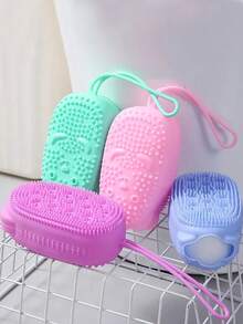 4 件套双面硅胶沐浴刷 - 清洁按摩二合一，提升沐浴体验