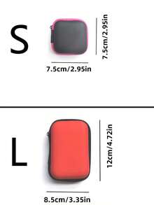 6/1pc耳机包 数据线收纳盒 收纳袋 方形收纳盒 便携耳机收纳包 迷你零钱收纳包 多功能收纳包 化妆包 数据线 香水收纳包 - 彩色 - 查看 3