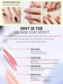 2瓶15毫升底油和亮油指甲油套装，持久亮泽，可卸除，送给女性指甲的完美礼物 - 無色 - 查看 4