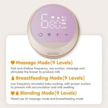 電動靜音乳房按摩吸乳器 可充電便攜式嬰兒母乳收集器 - 彩色 - 查看 7