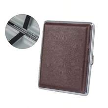 1pc 20 Slot Leopard Print Cigarette Case, Creative New Metal & Leather Simple Crush-Proof Portable Cigarette Box, Unisex Gift, Smoking Accessories, Cigarette Storage, Cigarette Holder Case