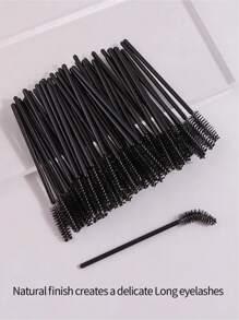200/100/50/1件一次性睫毛膏刷工具眉刷睫毛膏棒化妆刷睫毛延长用品，带容器睫毛膏棒睫毛膏刷眼部黑色眉刷用于眉毛睫毛延长彩色