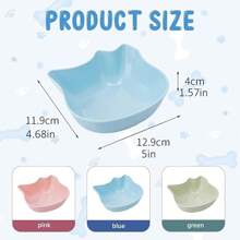 6 Piezas Tazones para Gatos - Tazones de Agua y Comida para Gatitos y Cachorros, Tazón de Plástico PP Multiusos para Mascotas Gatos/Perros/Animales Pequeños, Tazón de Alimentación y Agua para Mascotas, Diseño Lindo, Azul Rosa Verde.